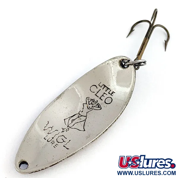 Vintage  Seneca Little Cleo (Hula Girl), 1/2oz nickel/blue fishing spoon #19332