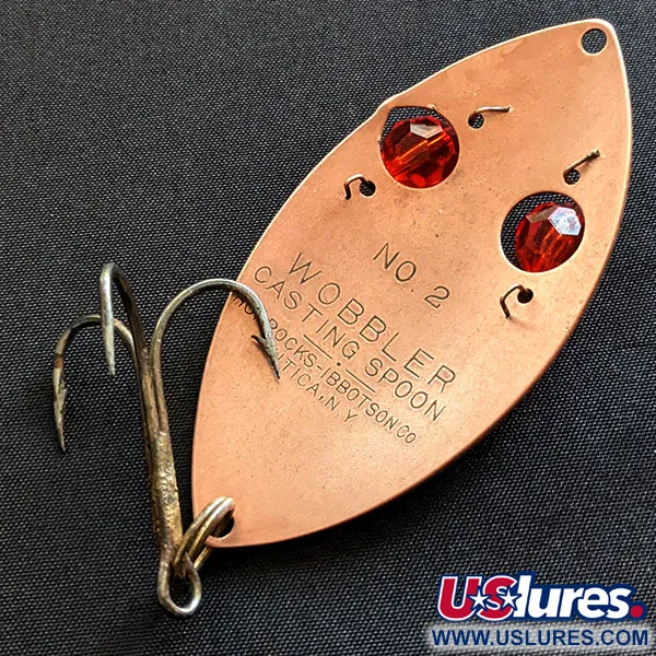 Vintage   Horrocks-Ibbotson Wobbler, 3/4oz copper/red eyes fishing spoon #19347