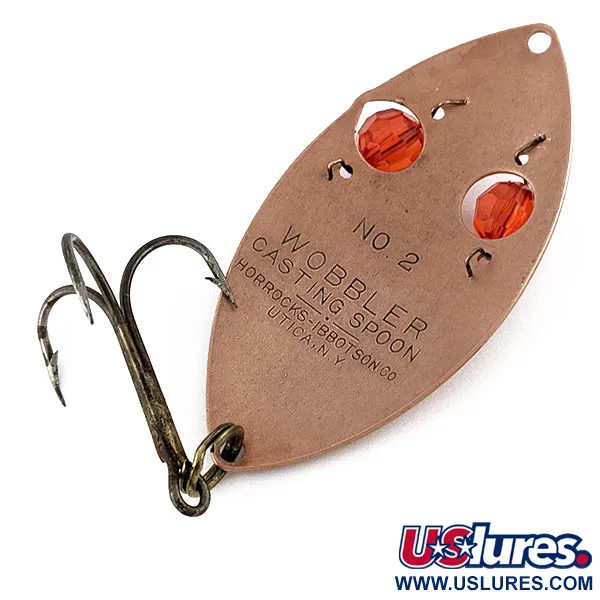 Vintage   Horrocks-Ibbotson Wobbler, 3/4oz copper/red eyes fishing spoon #19347