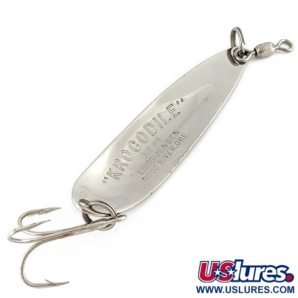 Vintage  Luhr Jensen Krocodile #5, 1oz nickel fishing spoon #19355