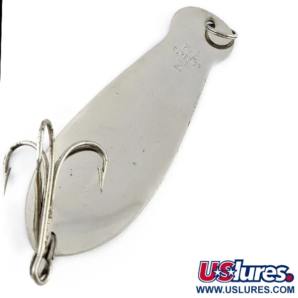 Vintage  K-B Bait K-B Spoon Superior 4, 1 1/3oz nickel fishing spoon #19367