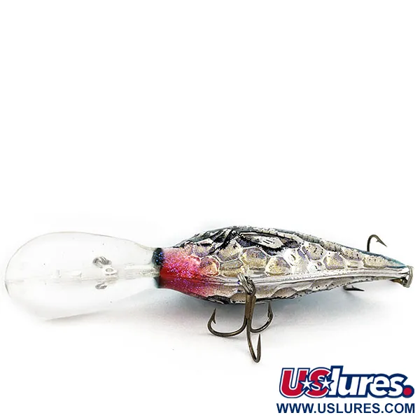 Vintage  Renosky Lures Renosky Deep Dive Honeycomb Rattl shad, 2/5oz silver/blue fishing lure #22726