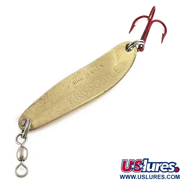 Vintage  Luhr Jensen Krocodile #3, 1/3oz gold fishing spoon #19384