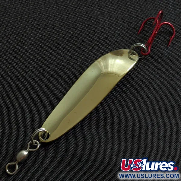 Vintage  Luhr Jensen Krocodile #3, 1/3oz gold fishing spoon #19384