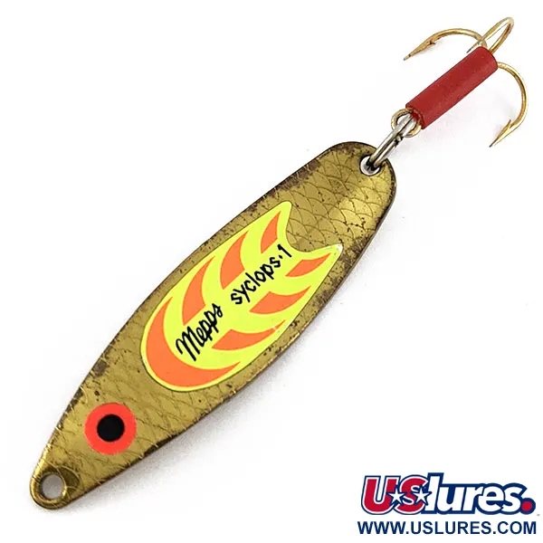Vintage   Mepps Syclops 1, 2/5oz brass fishing spoon #19437