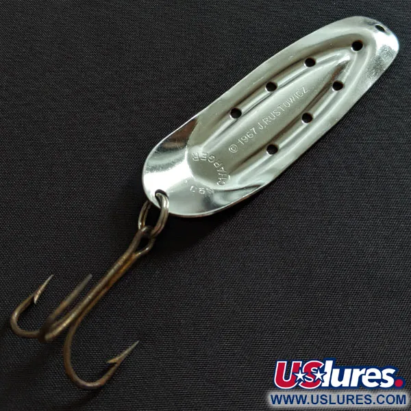 Vintage  Rustowicz Charger №3, 2/5oz yellow/nickel fishing spoon #19439