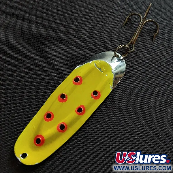 Vintage  Rustowicz Charger №3, 2/5oz yellow/nickel fishing spoon #19439