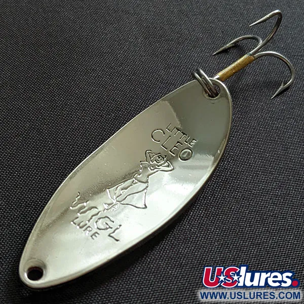 Vintage  Seneca Little Cleo (Hula Girl), 1/2oz nikiel/biały/czerwony fishing spoon #19454