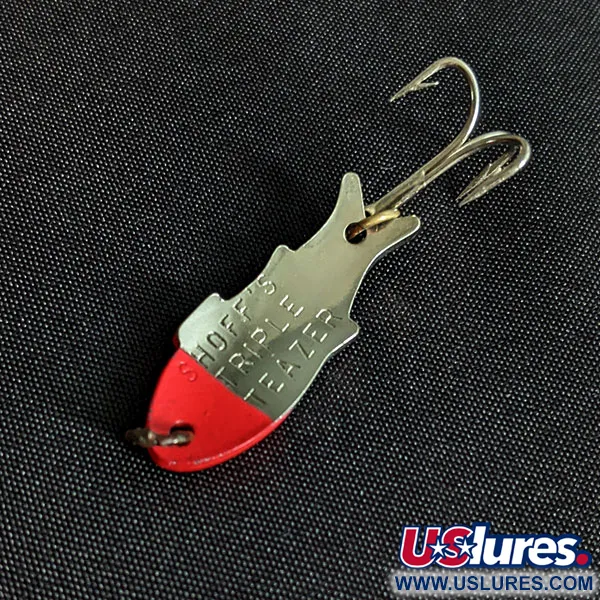 Vintage   Shoff's Triple Teazer, 1/8oz nickel/red fishing spoon #19464