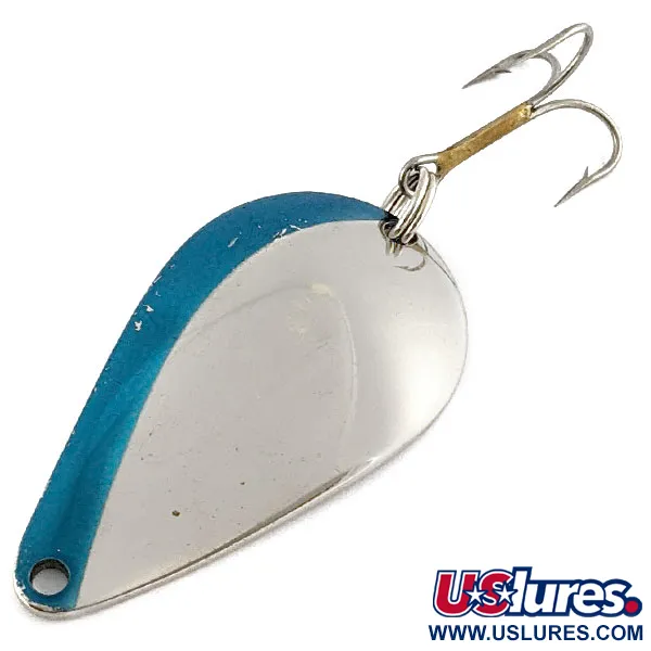 Vintage  Acme K.O. Wobbler, 3/4oz nickel/blue fishing spoon #19470