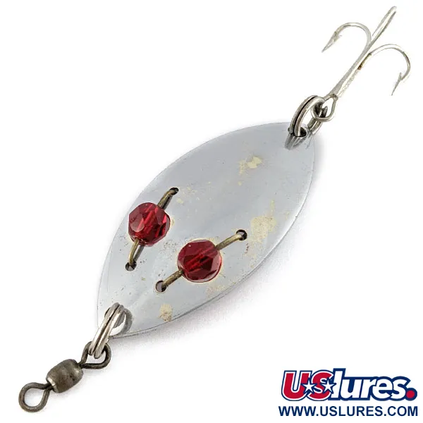 Vintage  Hofschneider Red Eye Junior, 2/5oz nickel/red eyes fishing spoon #19478