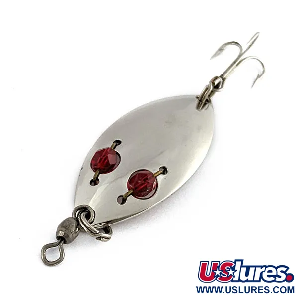 Vintage  Hofschneider Red Eye Junior, 1/4oz nickel/red eyes fishing spoon #19479