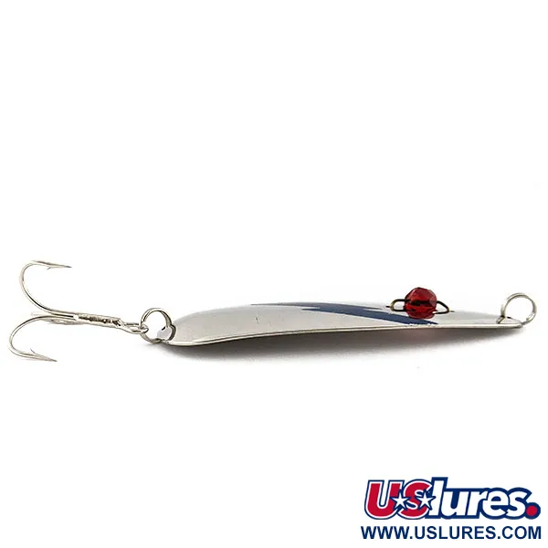 Vintage  Red Eye Lures Red Eye Evil Eye, 2/3oz nickel/blue/red eye fishing spoon #19480