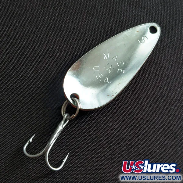 Vintage   Worth Chippewa Steel Spoon, 3/16oz black/red/nickel fishing spoon #19485