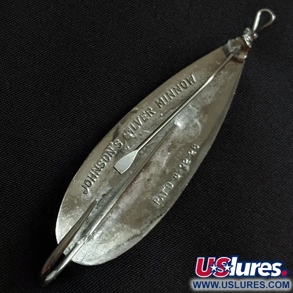 Vintage   Johnson Silver Minnow, 2/5oz silver fishing spoon #19490