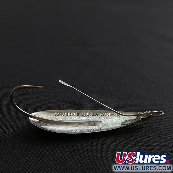 Vintage   Johnson Silver Minnow, 2/5oz silver fishing spoon #19490
