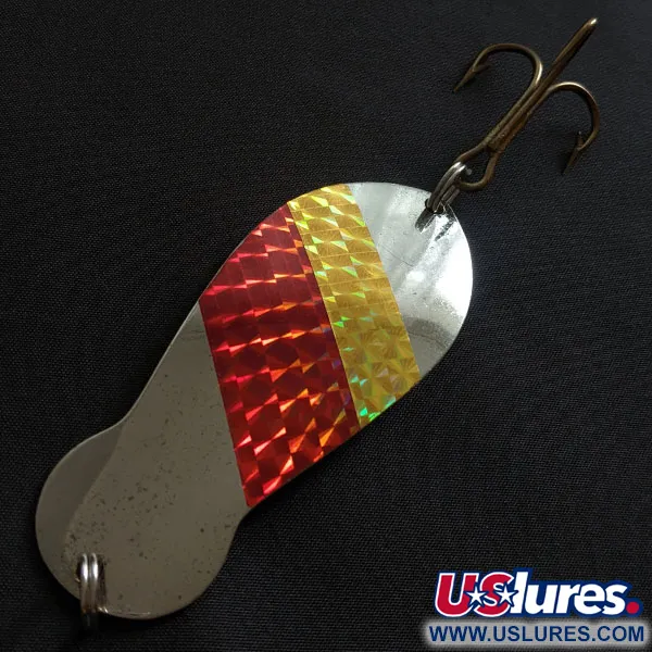 Vintage  K-B Bait K-B Spoon Superior, 1oz nickel/red/gold fishing spoon #19500