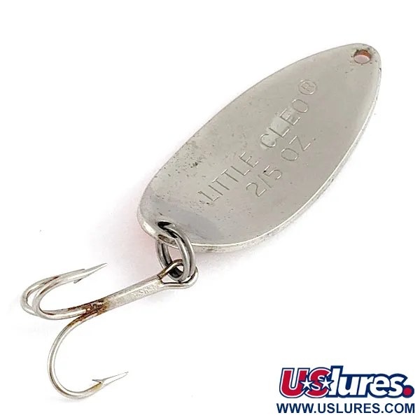 Vintage   Acme Little Cleo, 2/5oz nickel/orange UV fishing spoon #19579