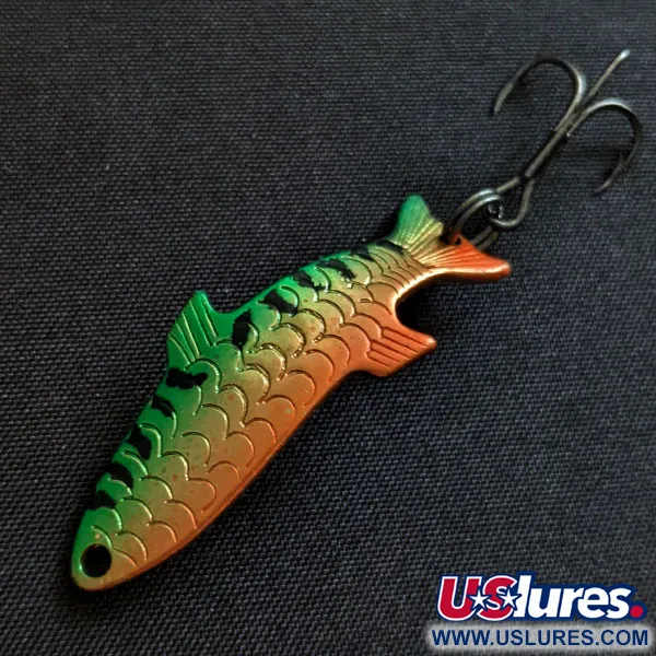 Vintage   Acme Phoebe, 1/8oz Fire tiger fishing spoon #19590