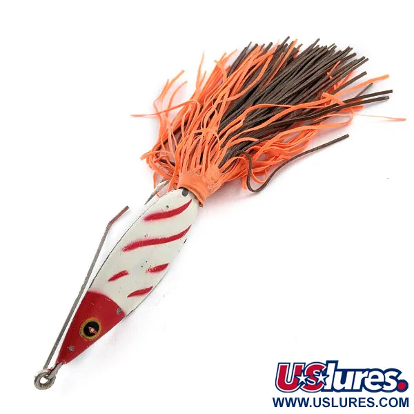 Vintage   Fred Arbogast #3 Hawaiian, 3/5oz red/white/nickel fishing spoon #19597