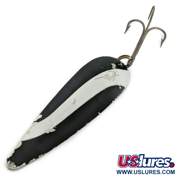 Vintage  Weller Gypsy King 2, 3/4oz black/white/nickel fishing spoon #19599