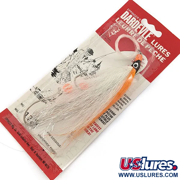   Vintage Eppinger Devle Fly ,  white/orange fishing #19655