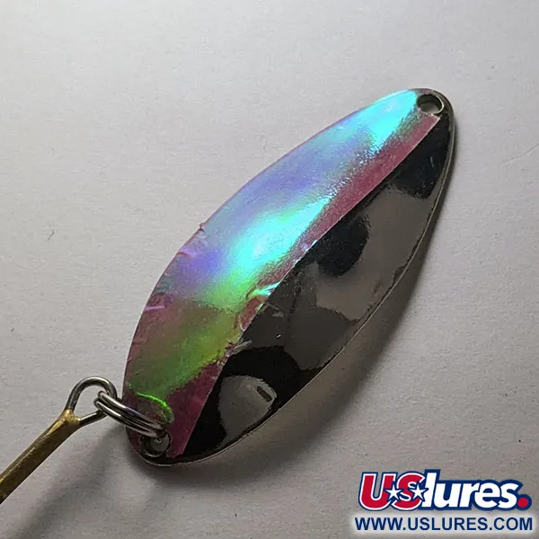 Vintage  Seneca Little Cleo (Hula Girl), 1/2oz nickel/pink/green fishing spoon #19676