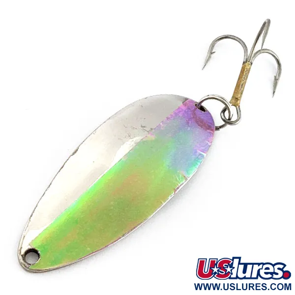 Vintage  Seneca Little Cleo (Hula Girl), 1/2oz nickel/pink/green fishing spoon #19676