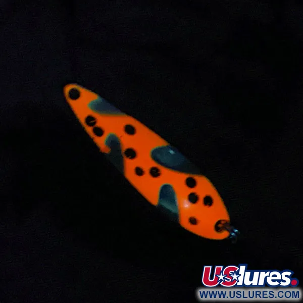 Vintage  Acme Fiord Spoon UV, 1/4oz nickel/red UV fishing spoon #19696