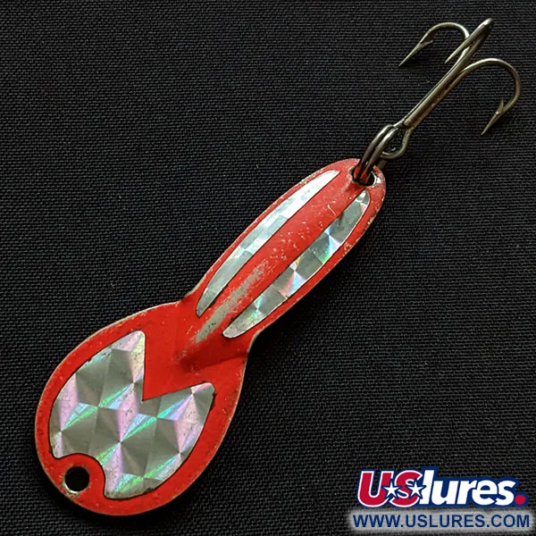 Vintage   Glen Evans Loco 2, 1/4oz red/nickel fishing spoon #19700