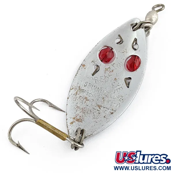 Vintage  Hofschneider Red Eye Junior, 1/4oz nickel/red eyes fishing spoon #19704