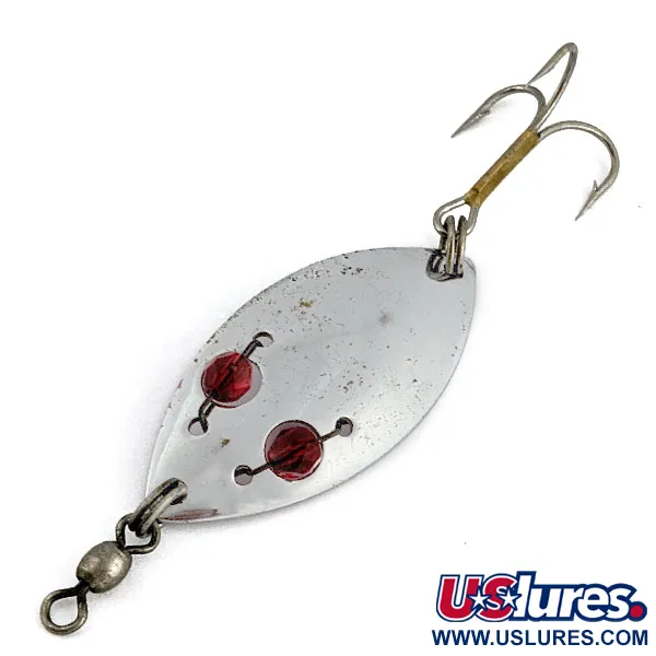 Vintage  Hofschneider Red Eye Junior, 1/4oz nickel/red eyes fishing spoon #19704