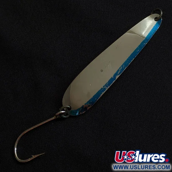 Vintage   Luhr Jensen Flutter 44, 1/8oz silver/blue fishing spoon #19713