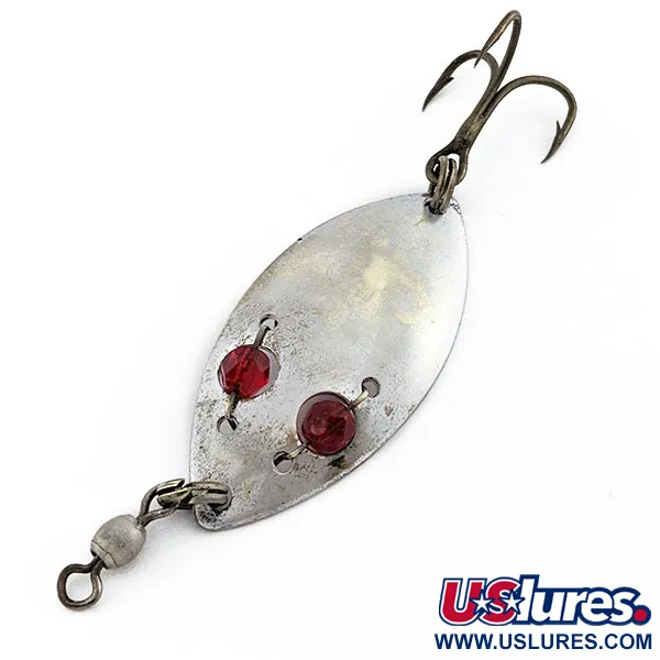 Vintage  Hofschneider Red Eye Junior, 1/4oz nickel/red eyes fishing spoon #19769
