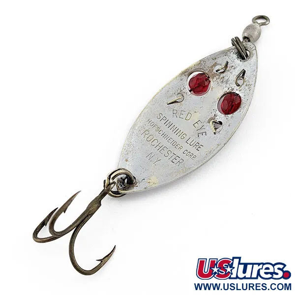 Vintage  Hofschneider Red Eye Junior, 1/4oz nickel/red eyes fishing spoon #19769