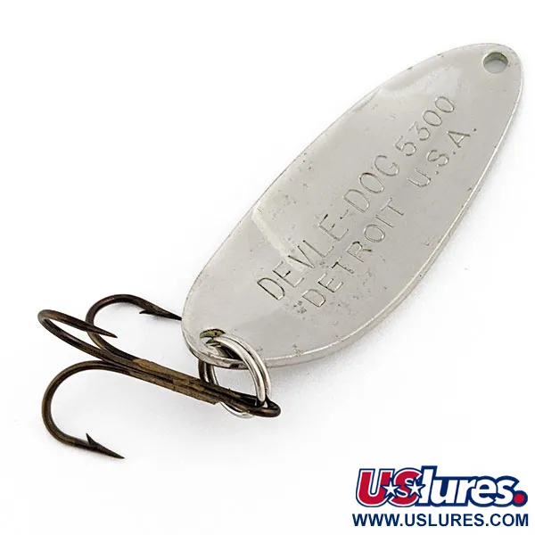 Vintage  Eppinger Dardevle Devle-Dog 5300, 1/3oz nickel fishing spoon #19776