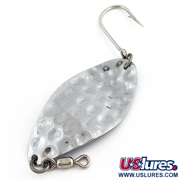 Vintage   Luhr Jensen Manistee 4, 1/2oz nickel/blue fishing spoon #19778