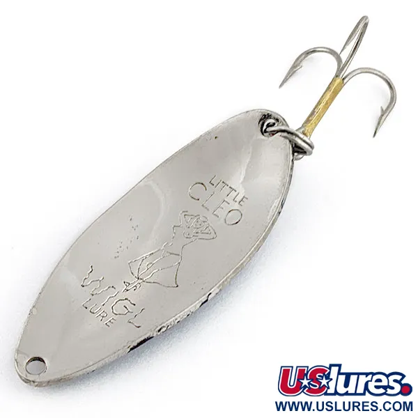 Vintage  Seneca Little Cleo (Hula Girl), 1/2oz nickel/blue fishing spoon #19808