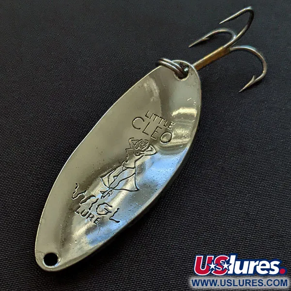 Vintage  Seneca Little Cleo (Hula Girl), 1/2oz nickel/blue fishing spoon #19808