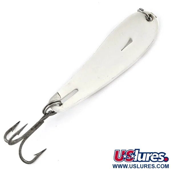 Vintage   Hopkins No 238 Hammered Spoon , 1/4oz white fishing spoon #19824