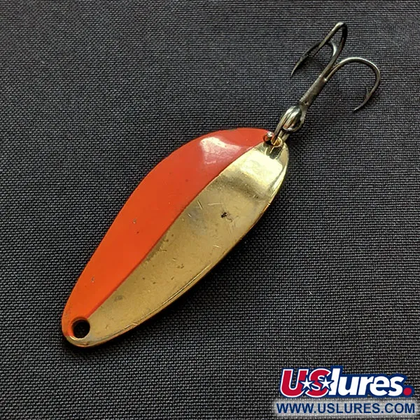 Vintage   Seneca Little Cleo, 1/4oz gold/orange fishing spoon #19834