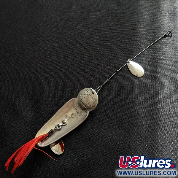 Vintage   Heddon King Stanley, 3/4oz nickel/red fishing spoon #19842