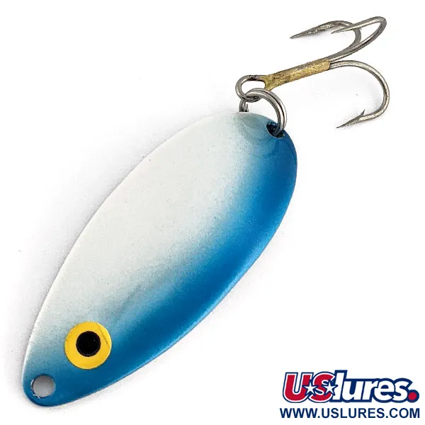 Vintage  Seneca Little Cleo (Hula Girl), 1/2oz blue/pearl/nickel fishing spoon #19848