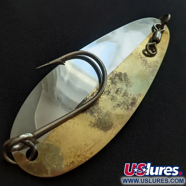 Vintage   Luhr Jensen LG Johnson 7, 1oz nickel/brass fishing spoon #19851