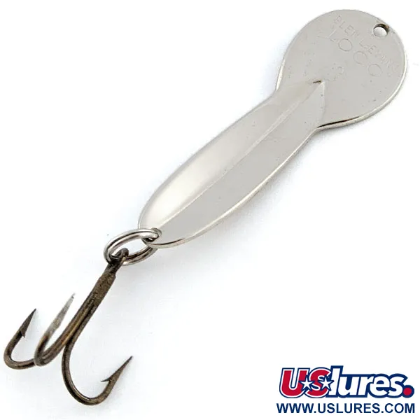 Vintage   Glen Evans Loco 3, 3/5oz nickel fishing spoon #19874