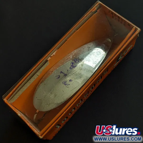   Johnson Silver Minnow 1410 (1950s), 1oz silver fishing spoon #19878
