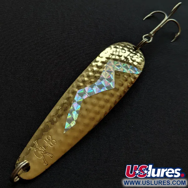 Vintage  Renosky Lures Pirate Spoon 55, 2/5oz gold fishing spoon #19885
