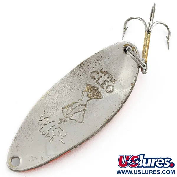 Vintage  Seneca Little Cleo (Hula Girl), 2/3oz nickel/orange fishing spoon #19890