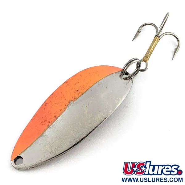 Vintage  Seneca Little Cleo (Hula Girl), 2/3oz nickel/orange fishing spoon #19890