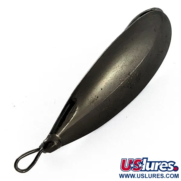 Vintage   Johnson Silver Minnow, 1/4oz black fishing spoon #19891